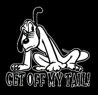 Pluto Get Off My Tail Decal Sticker
