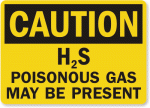 Poisonous Gas Present Caution Sign