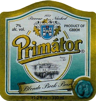 Primator Blonde Bock Beer Label Sticker