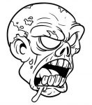 Scary Zombie Head Die Cut Decal