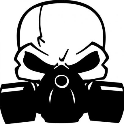 Skull with Gasmask Decal