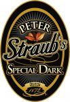 Straub special dark amber beer label sticker