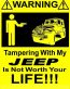 Tampering with my JEEP Funny Warning Sticker Set