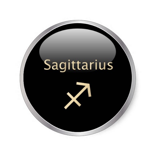 6 Small Round Zodiac Stickers Sagittarius