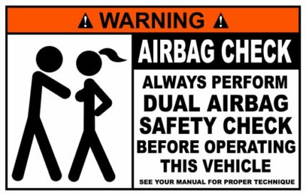 Airbag Check Funny Warning Sticker 1