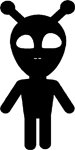 alien with antenas sticker decal