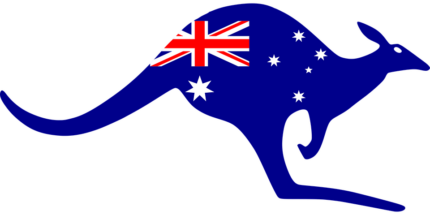 Australia flag kangaroo shaped sticker