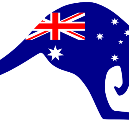 Australia flag kangaroo shaped sticker