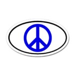 Blue Peace Oval Sticker