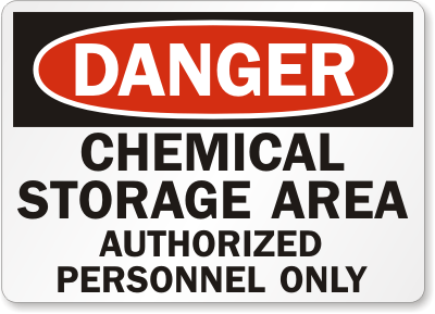 Chemical Storage Area Danger Sign