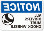 Chock Wheel Signs and Labels 23