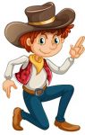 cowboy color cartoon boy sticker