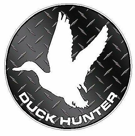 Duck Hunting Circle Decal 88 - Diamondplate Black