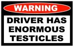 Enormous Testicles Funny Warning Sticker
