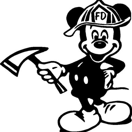 Firefighter Mickey Mouse Diecut Decal