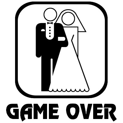 funny marriage game over sticker