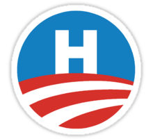 hillary obama logo round sticker