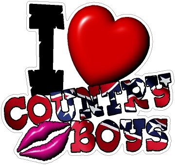 i love country boys rebel sticker