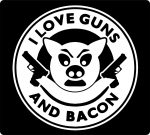 I LOVE GUNS AND BACON DIE CUT FUNNY DECAL