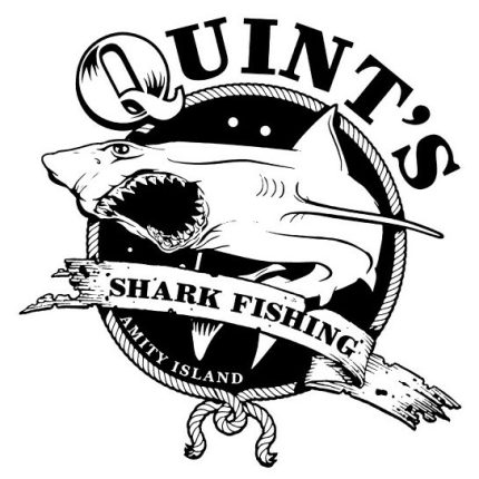 Jaws_Quints_Shark_Fishing_B&W Sticker 3