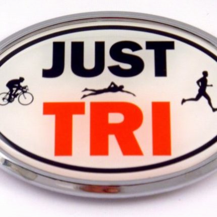 Just Tri Oval 3D Chrome Running Emblem