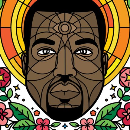 Kanye 2020 for President funny political sticker STAIN GLASS