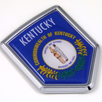 kentucky US state flag domed chrome emblem car badge decal