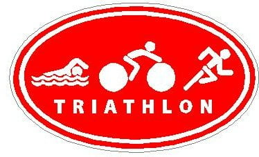 Oval Running Decals Logo TRIATHLON Sticker Q
