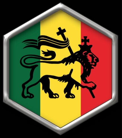 Rasta Lion Flag Shield Sticker