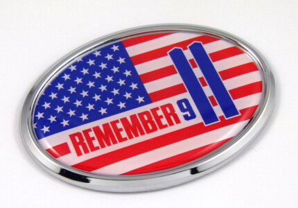 Remember 911 OVAL 3D Chrome Car Emblem