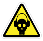 Skull head danger DJ Sticker