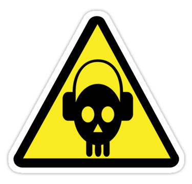 Skull head danger DJ Sticker