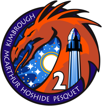 spacex crew dragon mission 2 logo sticker