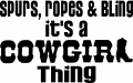 Spurs Ropes Bling Cowgirl Thing Sticker