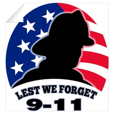 911 Firefighter US Flag Logo Decal