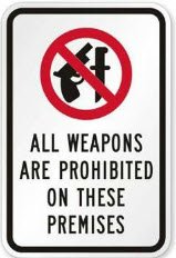 All Weapons Prohibited Decal