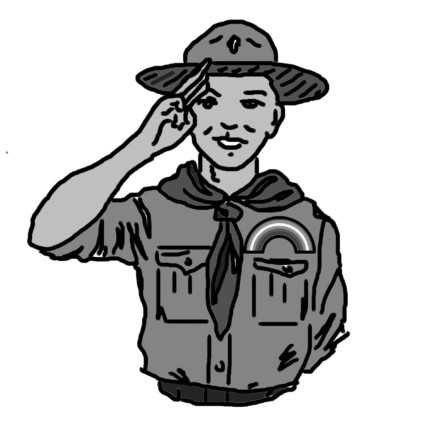 boy scout salute pride sticker