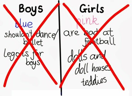 boys girls stereotype sticker