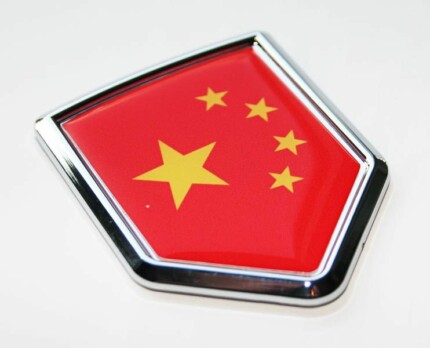 China Chinese Flag Crest Decal Car 3D Chrome Emblem Sticker