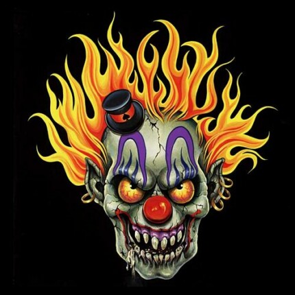 clown skull Flame Skull sticker