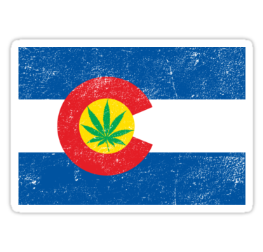 colorado flag with leaf sticker 2