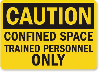 Confined Space Caution Sign 1