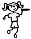 Disc Golf Girl Stick Figure Decal