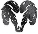 Dodge Ram Tribal Logo - Diamond Plate BLACK