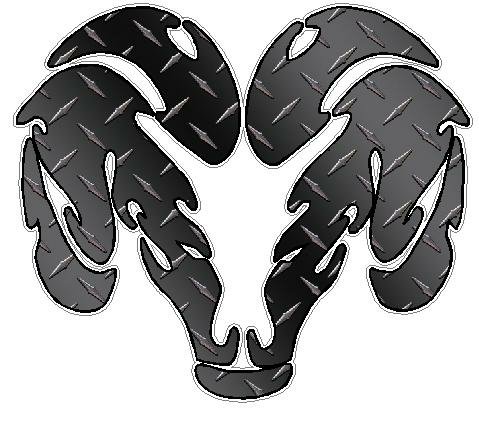 Dodge Ram Tribal Logo - Diamond Plate BLACK