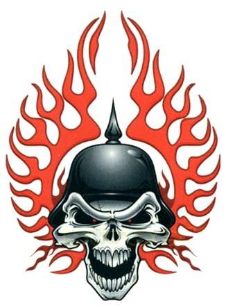 Flaming Skull Decal Sticker 1