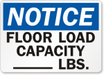 Floor Load Capacity Notice Sign 6