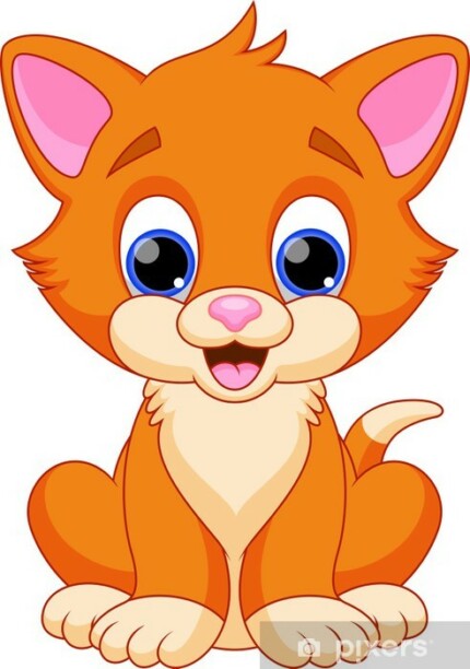 funny-ORANGE cat-cartoon STICKER 11