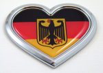 Germany Chrome HEART 3D Adhesive Emblem
