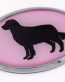 Golden Retriever Pink Oval 3D Adhesive Chrome Emblem